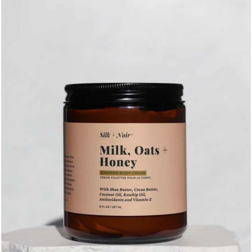 Silk + Noir Milk, Oats + Honey Whipped Body Cream - Beige & Amber